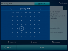 Calendar in MyJournal - iPad